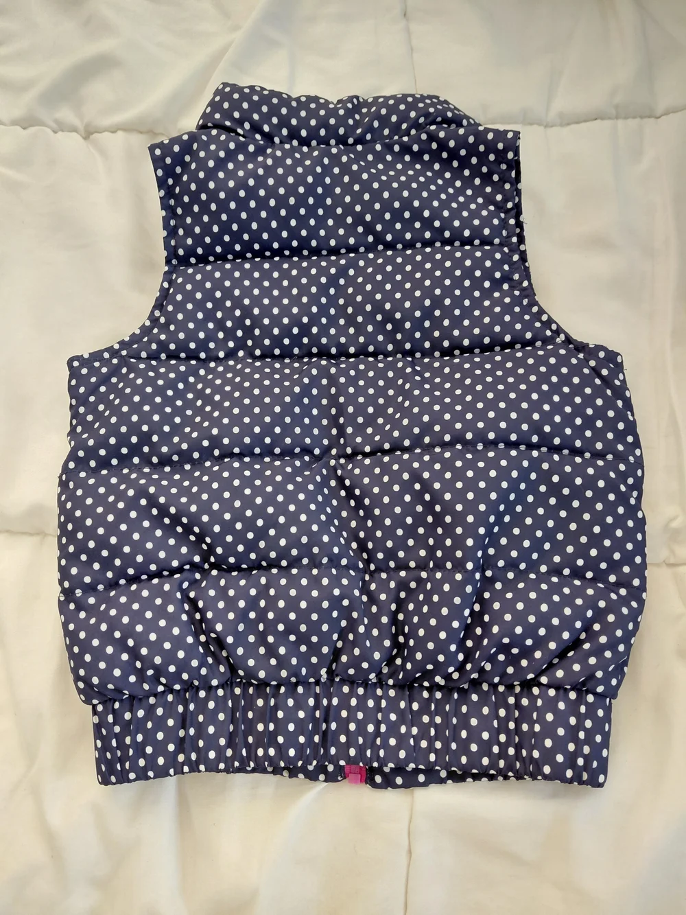 Navy Polka Dot and Raspberry Lining Puffer Vest 2T (24 m)